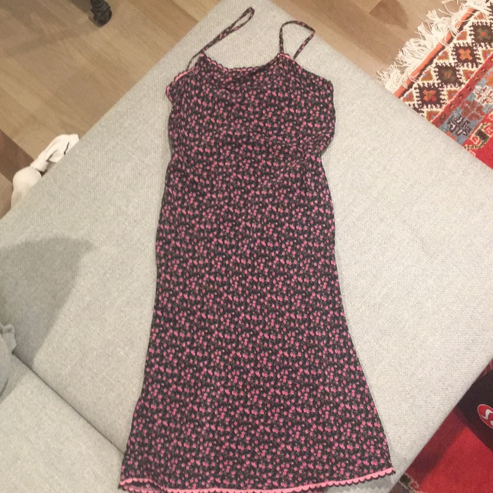 Vintage Betsey Johnson floral silk slip dress